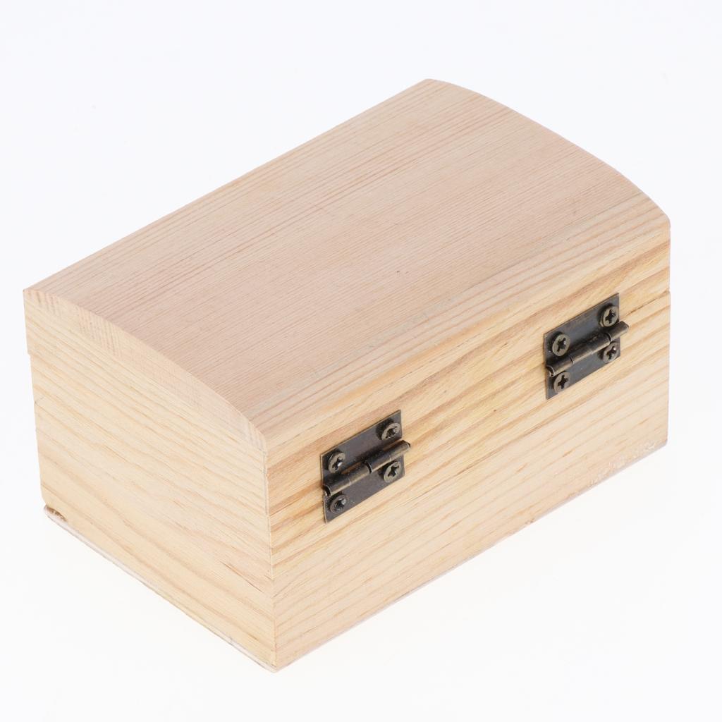 2xWooden Jewelry Box Plain Unfinished Box Storage Case Organizer Natural