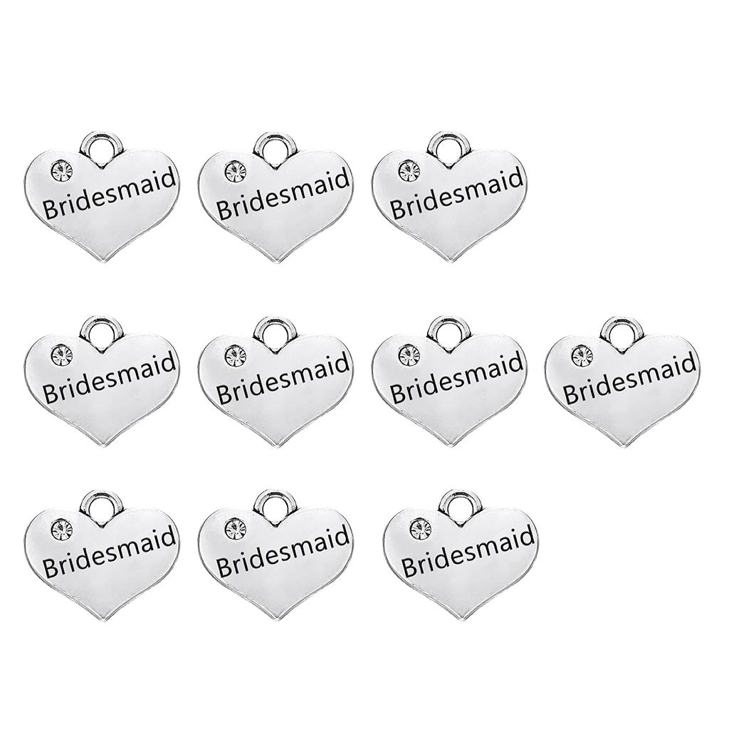 10 Pieces Heart Necklace Bracelets Pendant DIY Jewelry Making Charms Beads