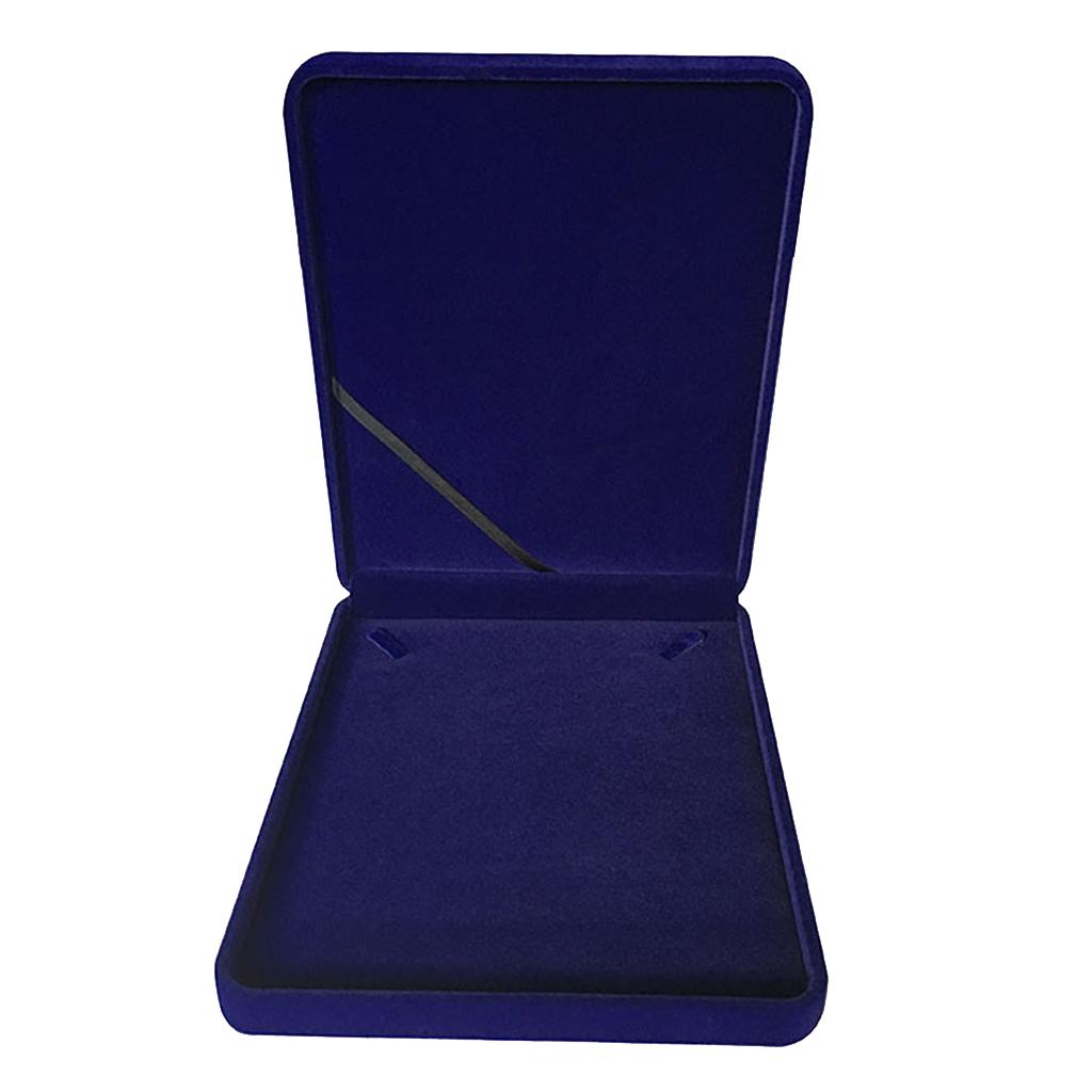 Velvet Necklace Gift Box Travel Jewelry Storage Display Case Dark Blue