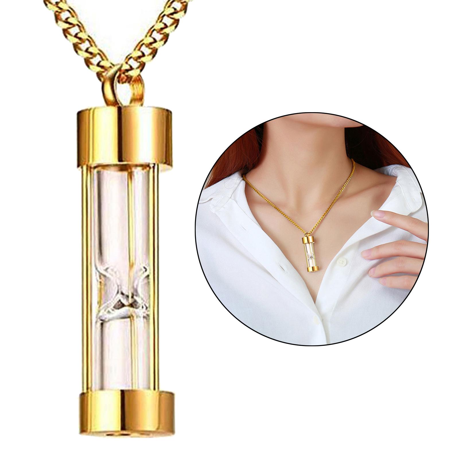 2 Pieces Hourglass Necklace Cremation Jewelry Stainless Steel for Ashes