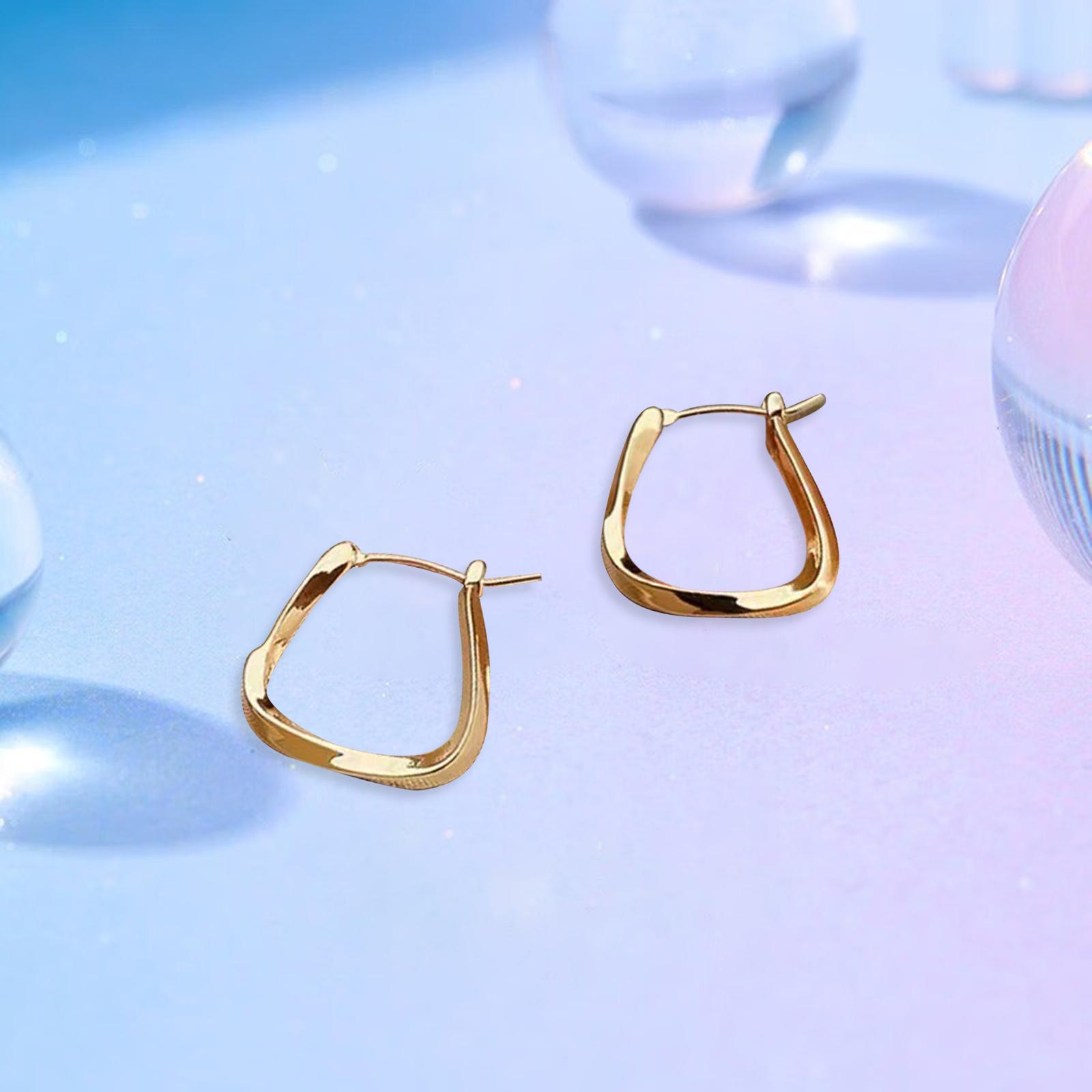 Women Earrings Aesthetic Simple Costume Accessories Metal Geometric Earrings Style D