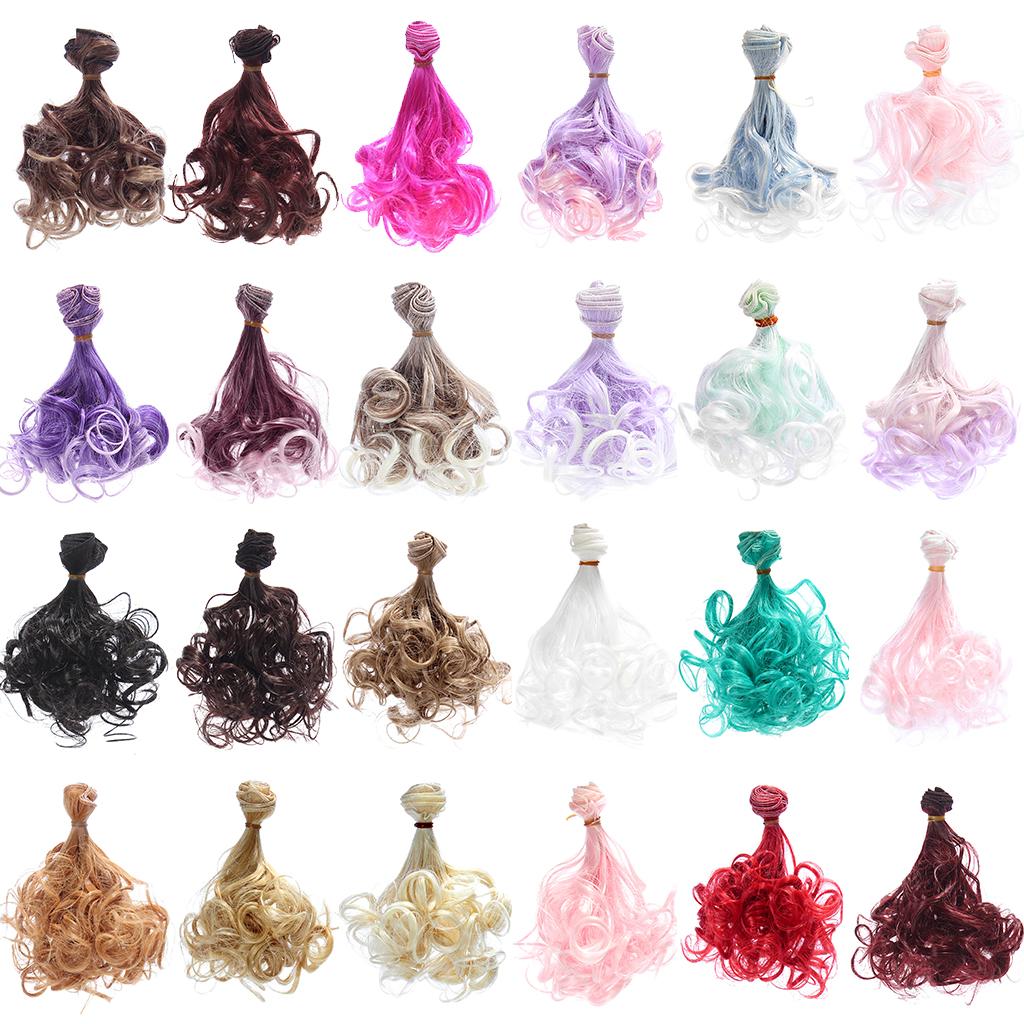 15x100cm Rinka Haircut DIY Wig Curly Hair for BJD  Dolls #9