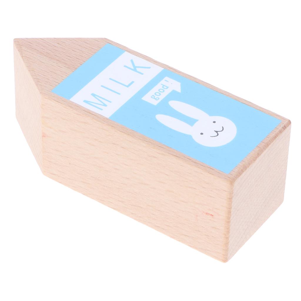 2xSimulation Wooden Milk Bottle Condiments Kitchen Cooking Food Pretend Toys