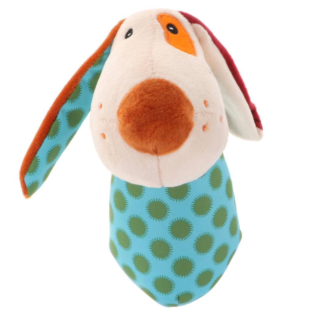 Cartoon Stuffed Animal Baby Infant Soft Plush Hand Rattle Toy Gift - Dog