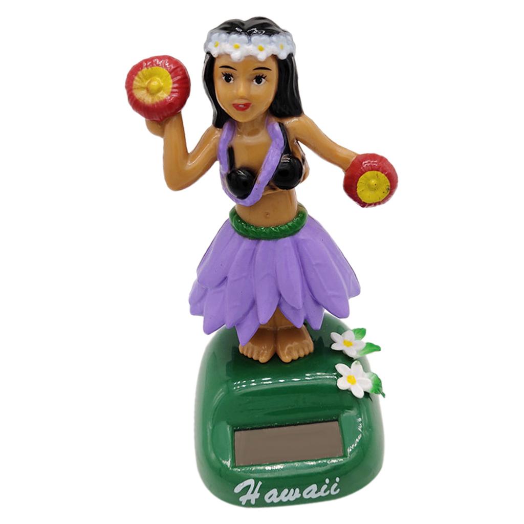 Hawaiian Hula Girl Solar Power Dancing Figure Doll Toy Car Auto