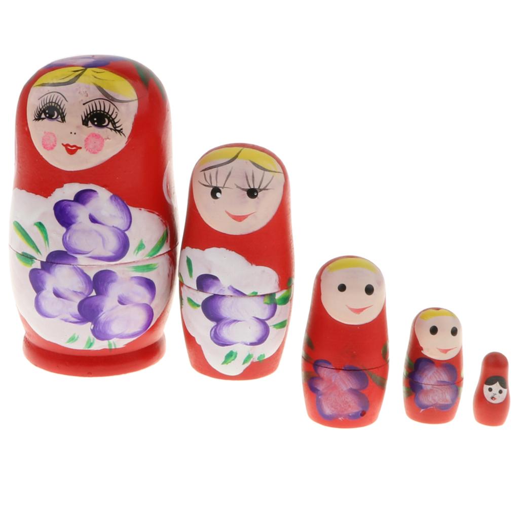 Russian Stacking Nesting Doll Matryoshka set Babushka Dolls 5/6 Pcs Kid ...