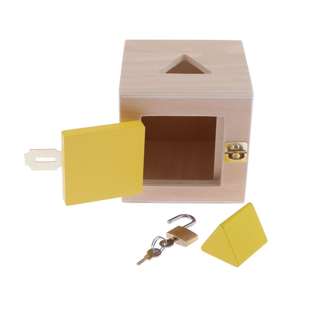 Montessori Toys Kids Early Education Teaching Aids Cube Wooden Toy Yellow