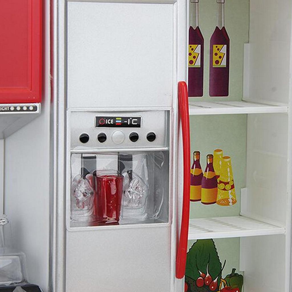 Kids Pretend Play Simulation Plastic Kitchen Cooking Bench Cabinet Toys Red