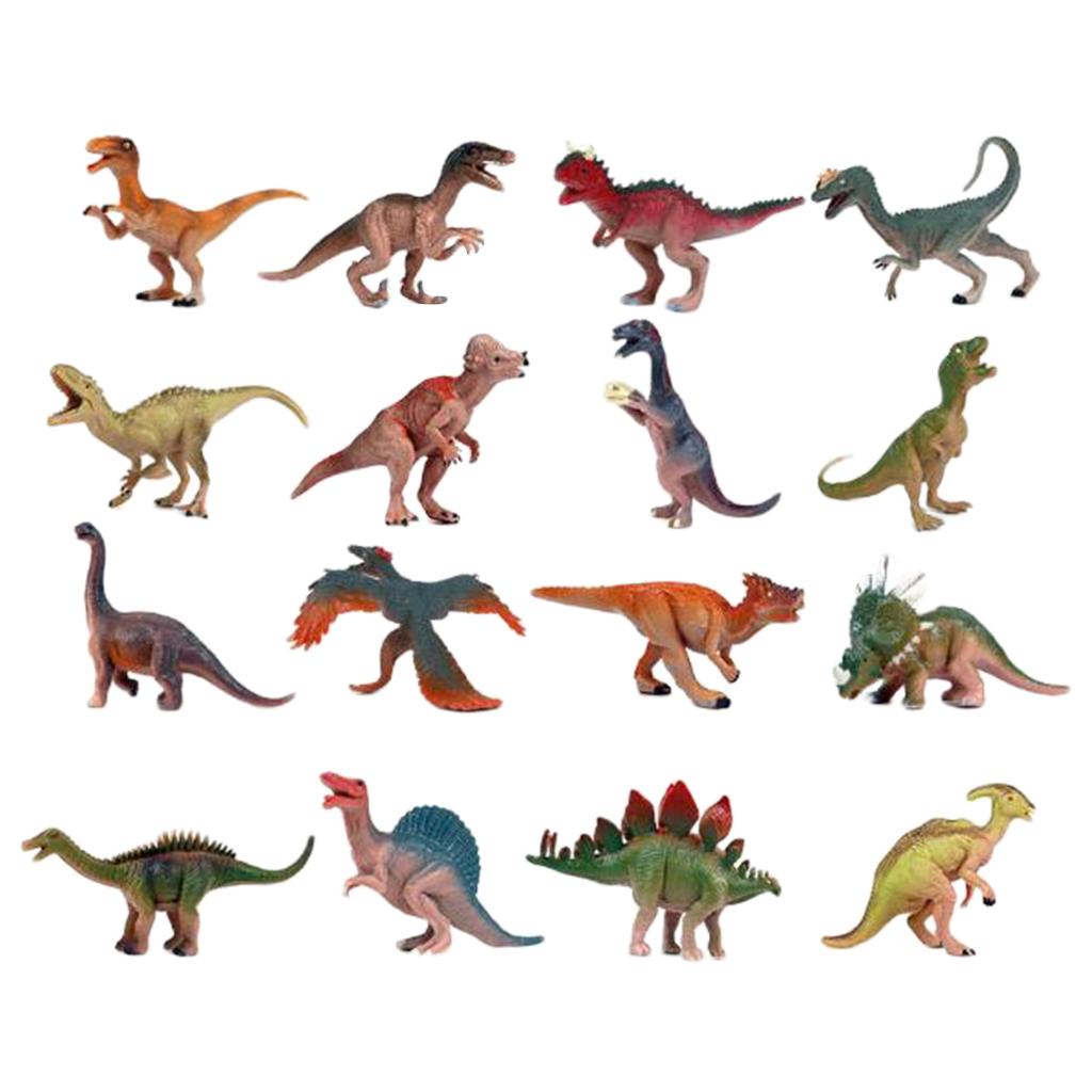 16pcs Realistic Dinosaur Model Figurine Toy Collectibles Animal Model Toys