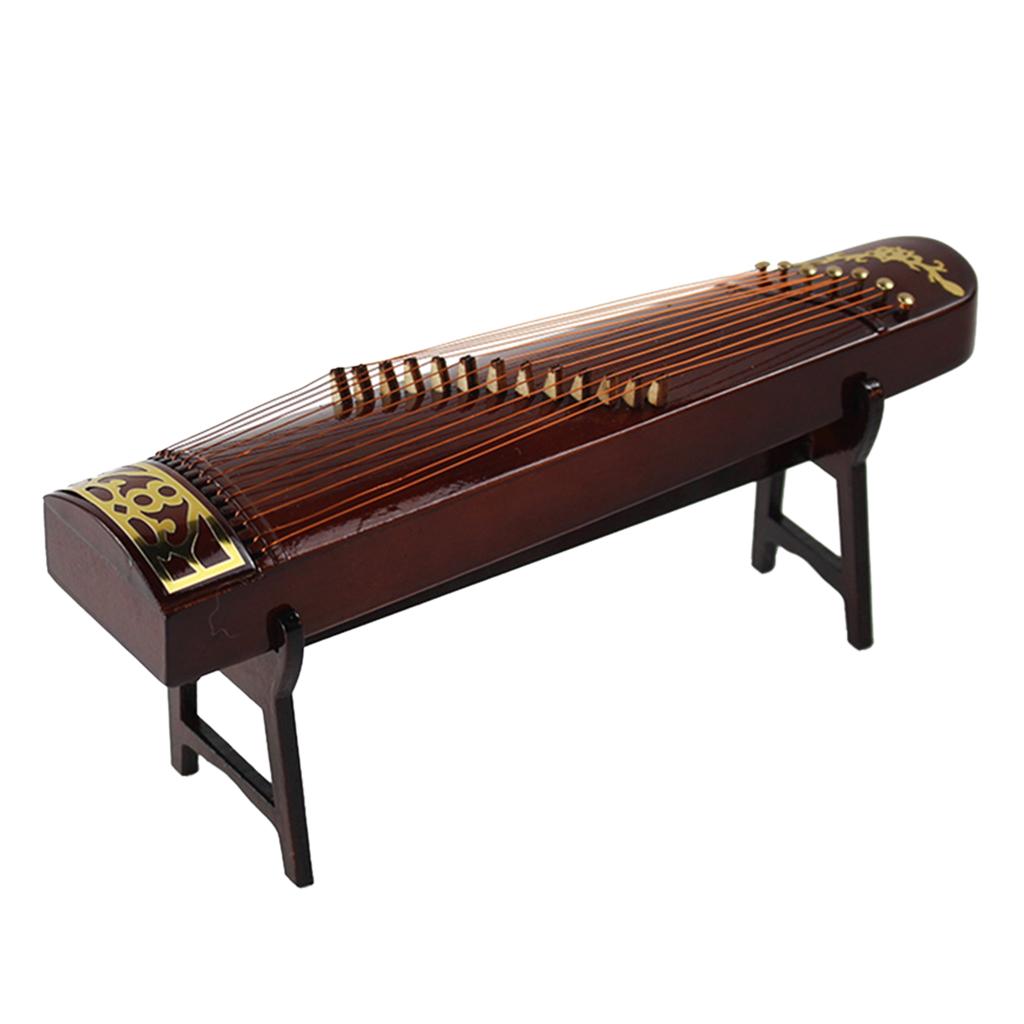 Dollhouse 1/12 Scale Miniatures Musical Instrument Wooden Chinese Zheng