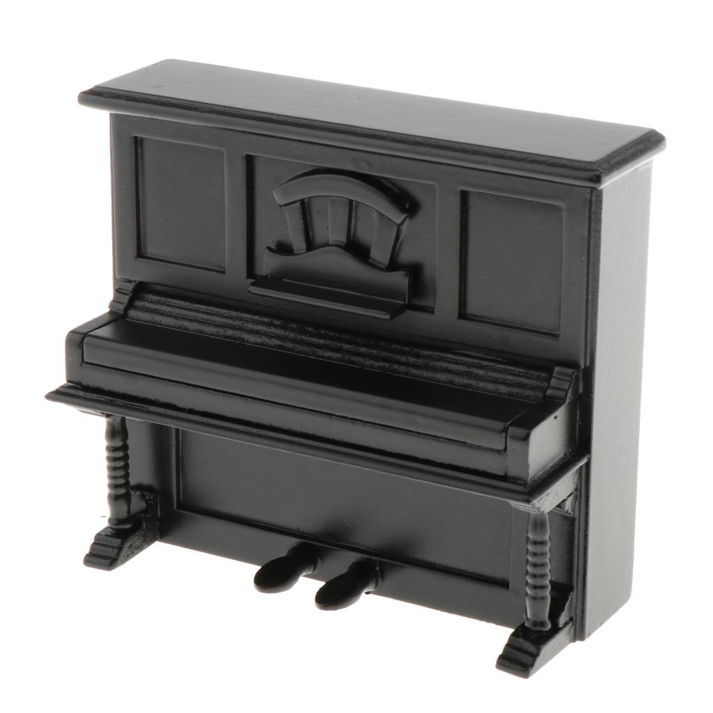 1:12 Classical Piano Model Music Instruments Miniature Model Toys Black