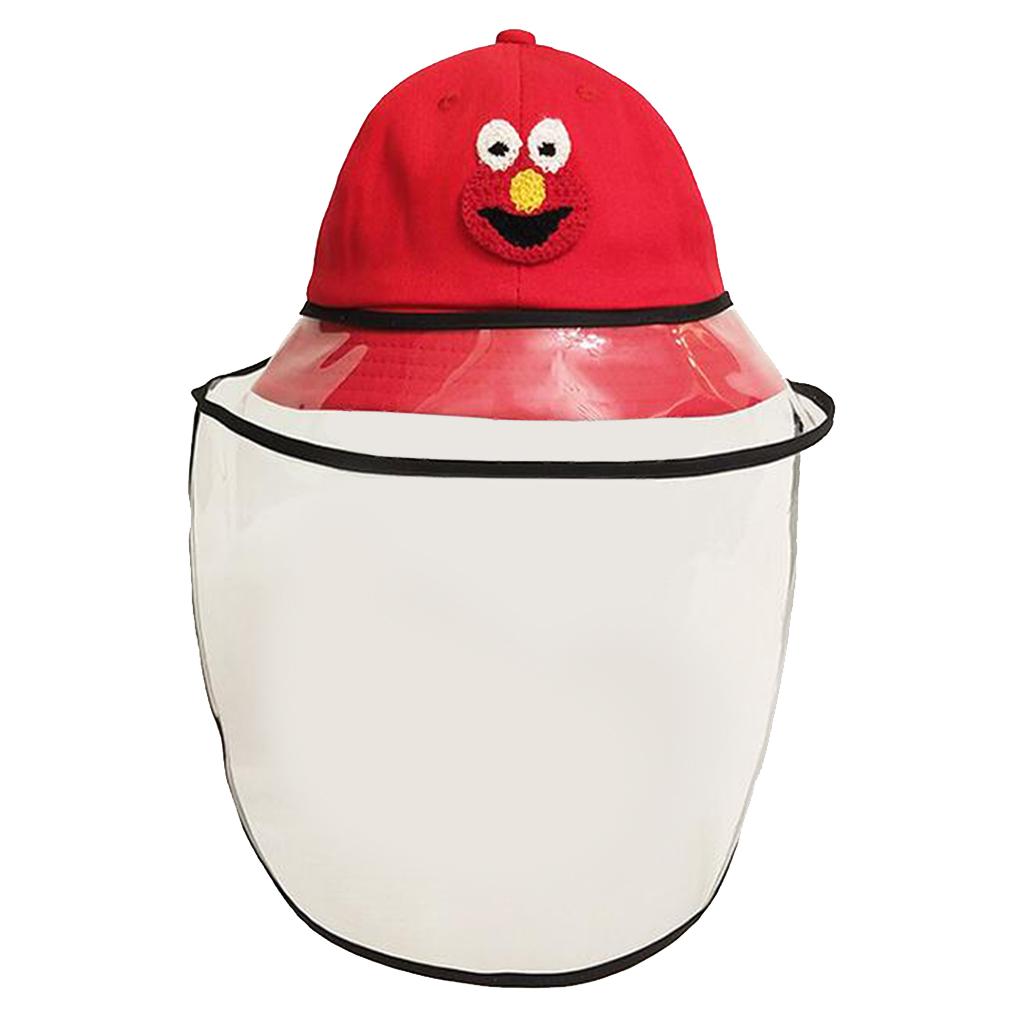 Baby Double Protection Hat with Face Cover Dustproof Anti-Spitting red-L