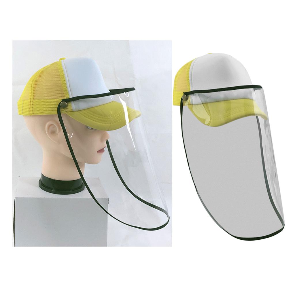 Protection Hat Cap with Face Shield for Kids Children Yellow yellow+white