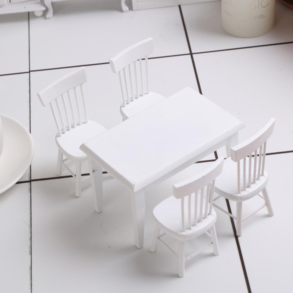 1:12 Doll House Mini Table & Chair Set Furniture Life Scene Ornaments