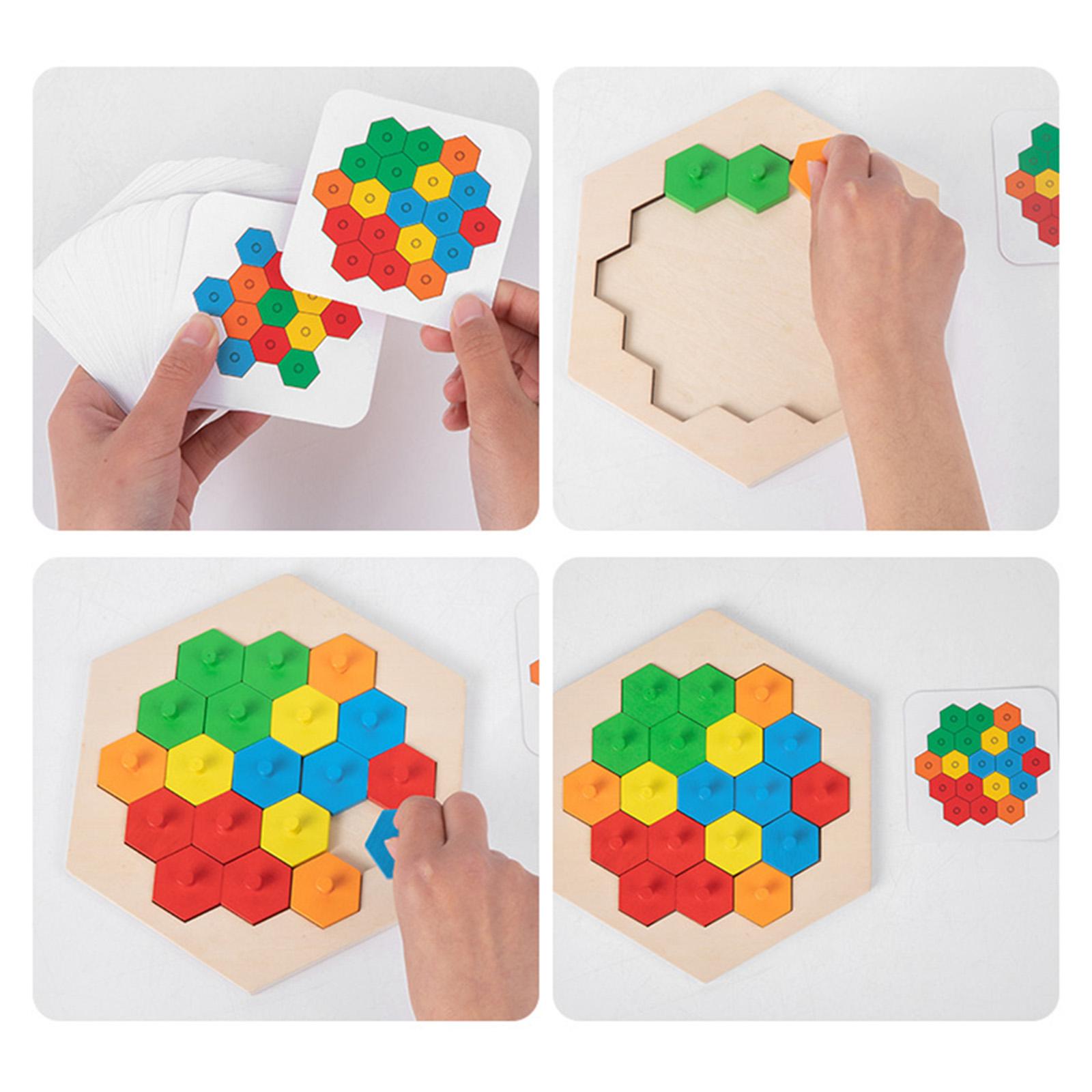 Puzzle Pattern Blocks Wooden IQ Game Games for Gifts Boys Girls