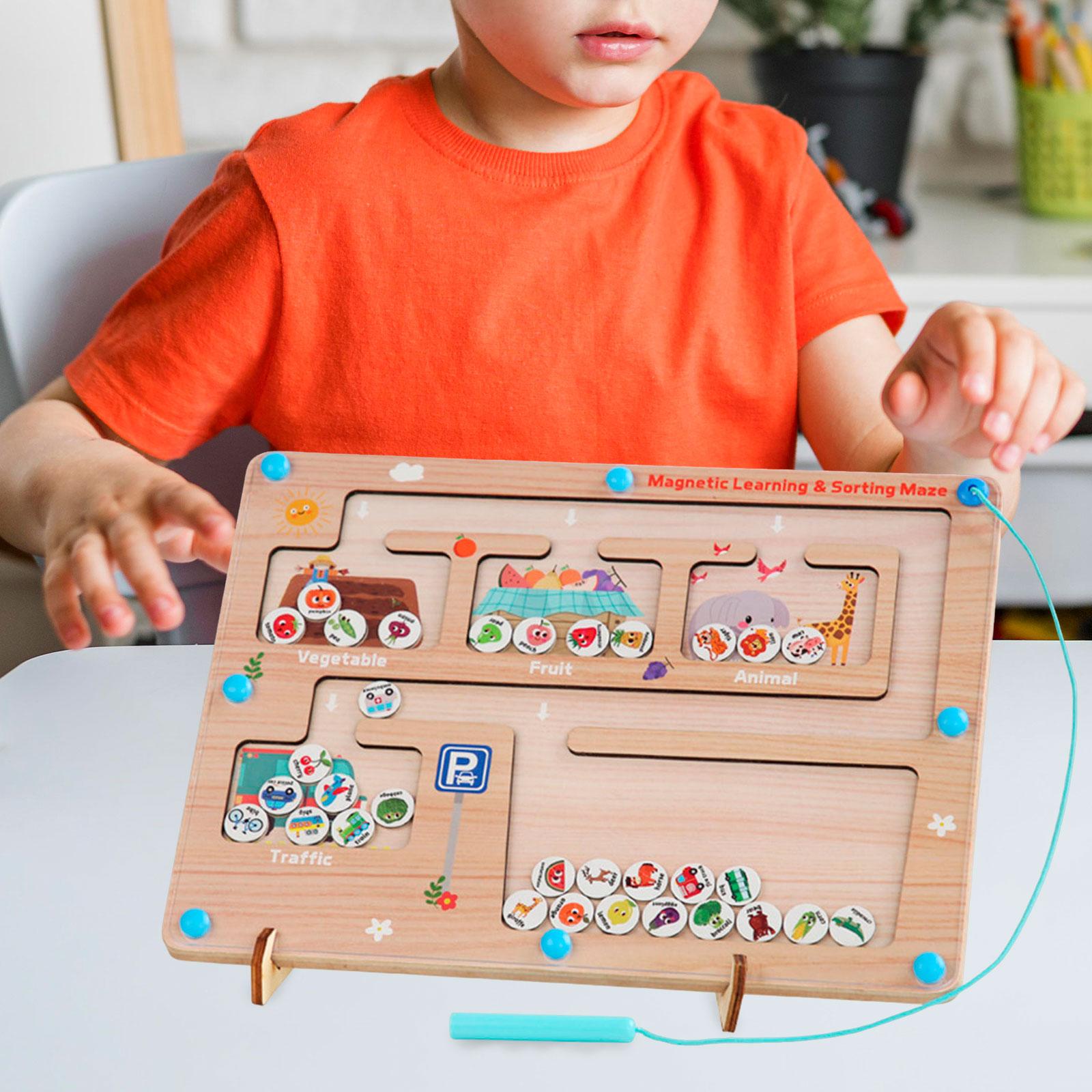 Wooden Magnetic Maze Board Development Montessori Toy for Game Activity