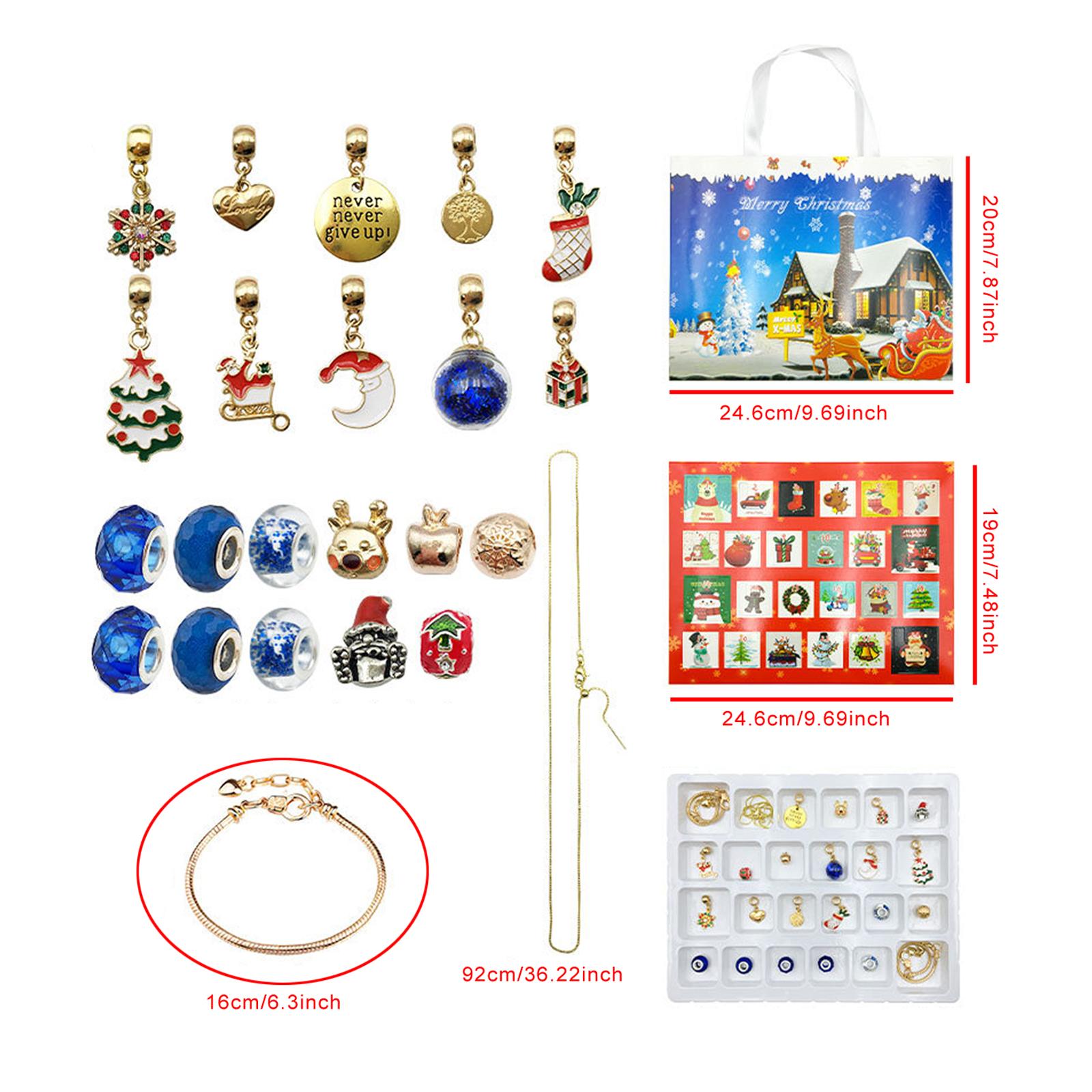 24 Grid Calendar Christmas DIY Bracelet Box Fashion DIY Bracelet Making Kits