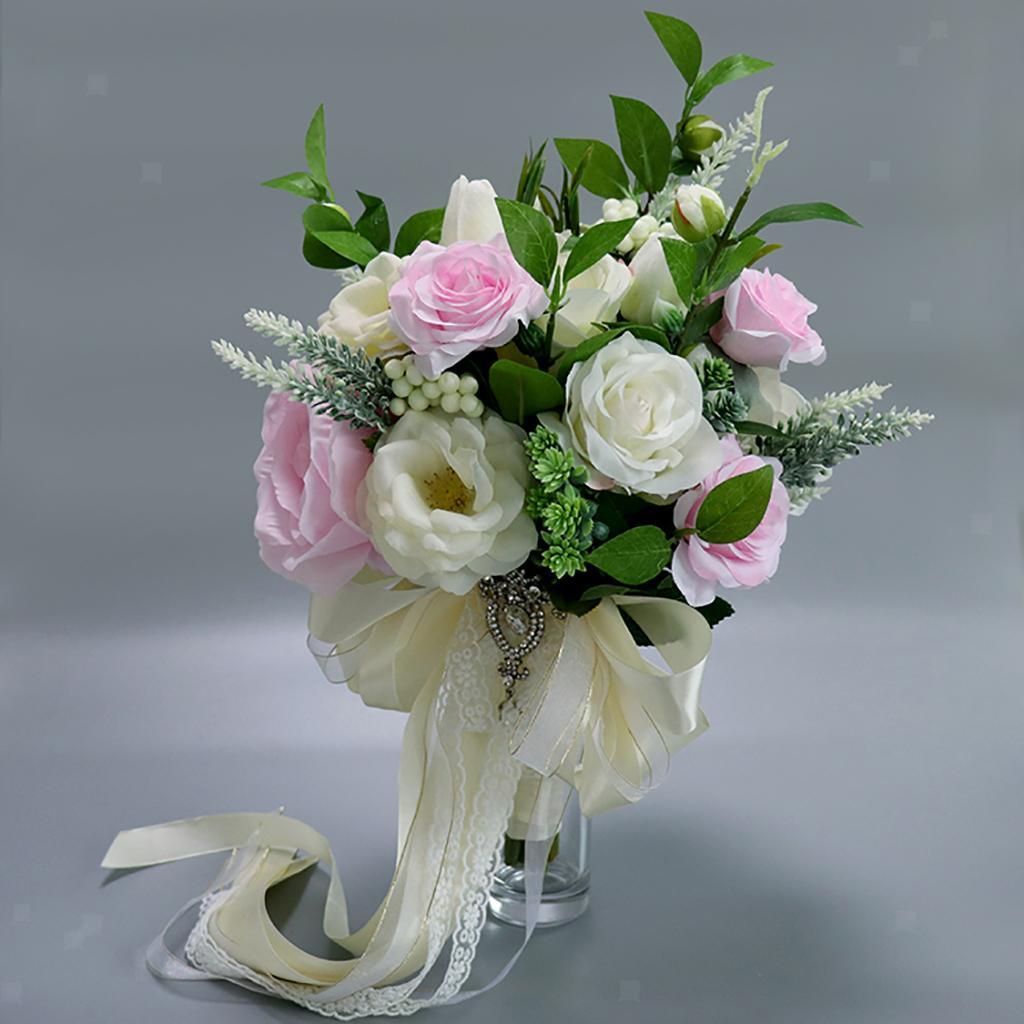 Wedding Bridal Bouquet Artificial Flower Hand Held Bouquet ...