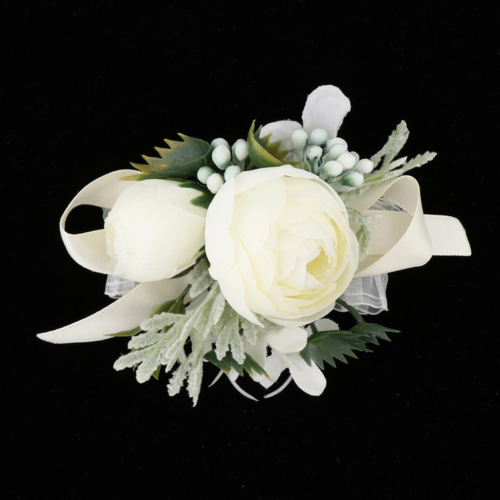 Bridesmaid Sisters Corsage Bracelet Hand Flowers Wedding Supply E