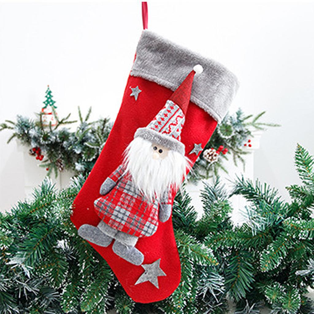 Christmas Stocking Tree Hanging Xmas Sock Santa Claus