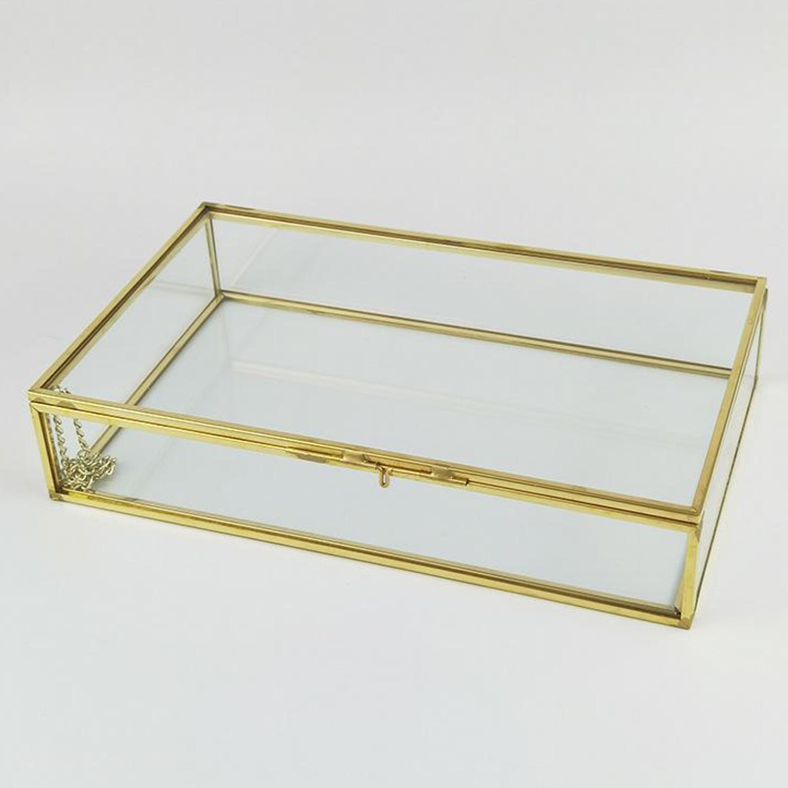 2xClear Jewelry Tray with Lid Velvet Earring Drawer Insert Display Show Case
