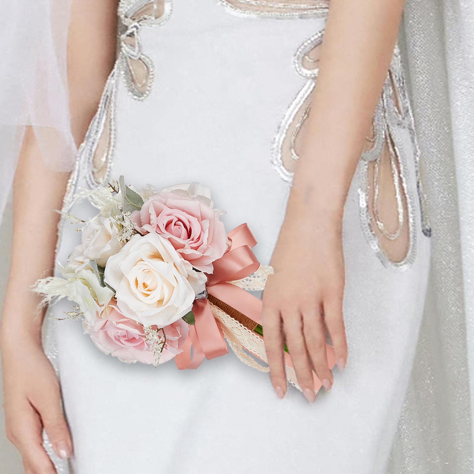 Wedding Bouquet Artificial Flowers for Graduation Party Wedding Centerpieces Pink