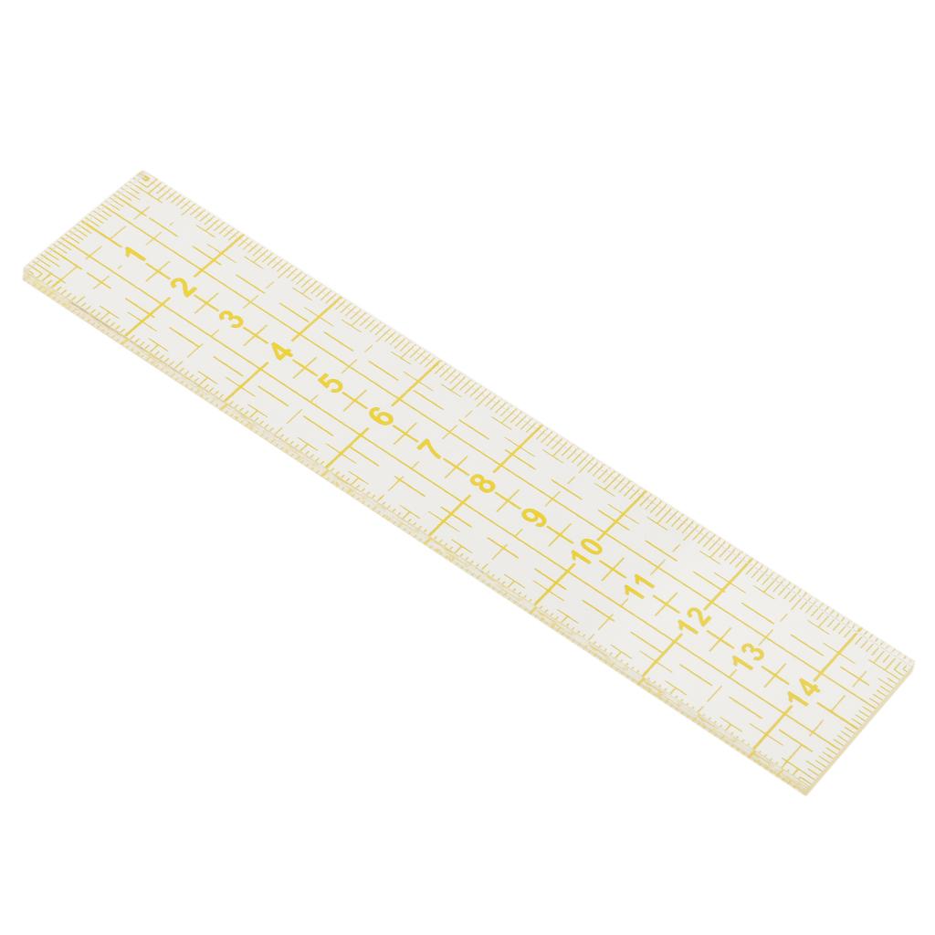 2xRectangle Shape Acrylic Quilting Templates Patchwork Sewing Ruler Yellow