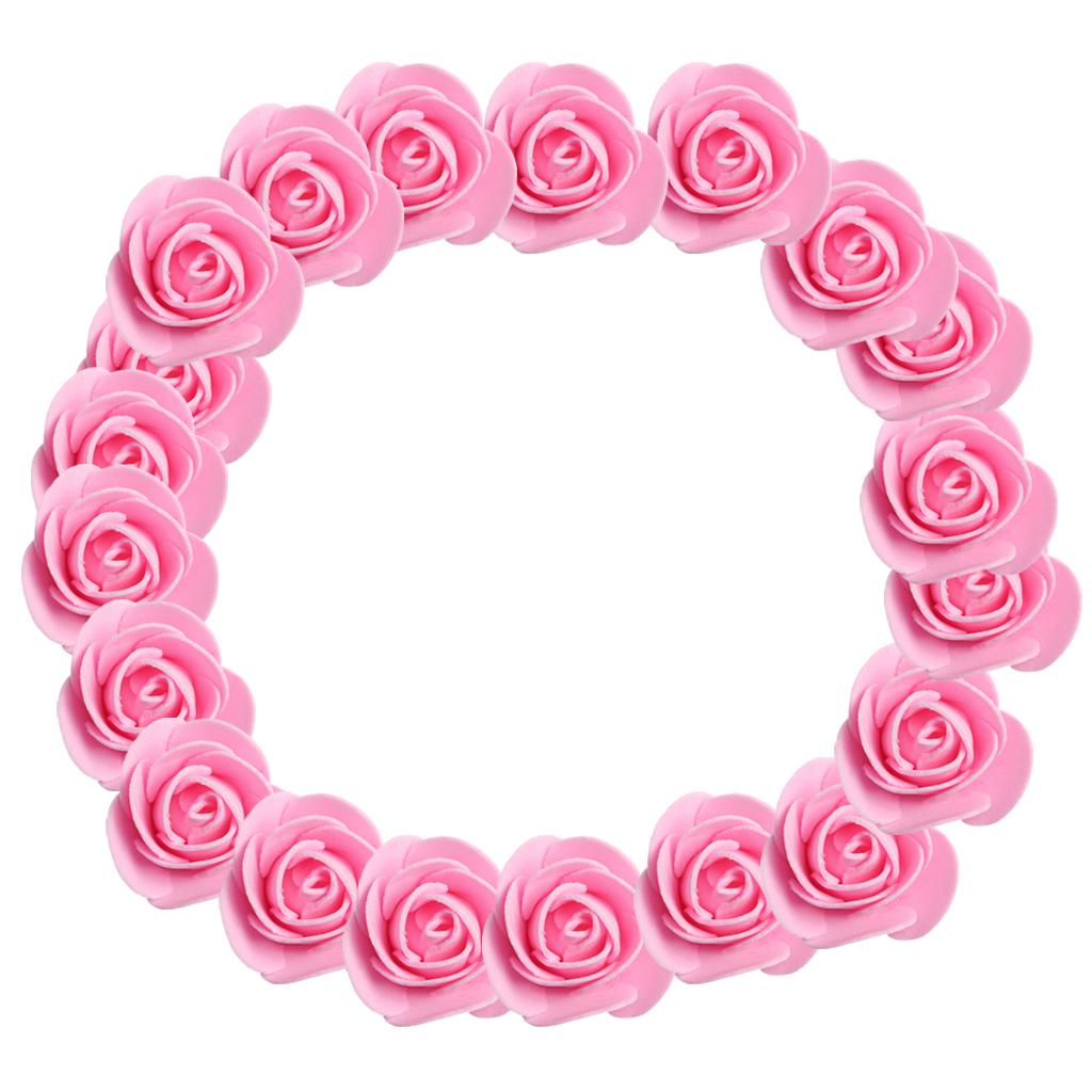 2x100pcs PE Foam Rose Flower Heads Artificial Rose Flowers Deep Pink