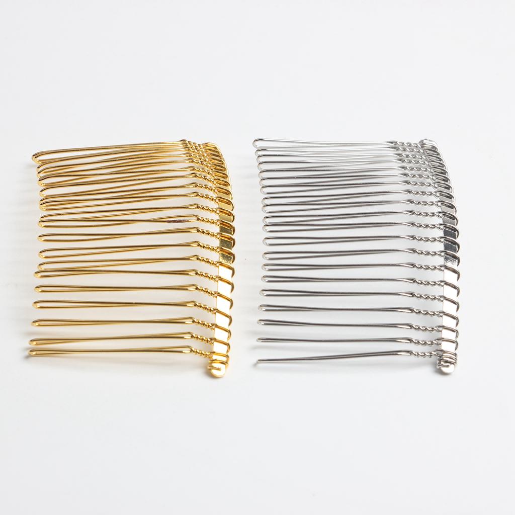 10x 20 Teeth Fancy Metal Wire Hair Clip Combs Handmade Bridal Wedding Veil Combs eBay