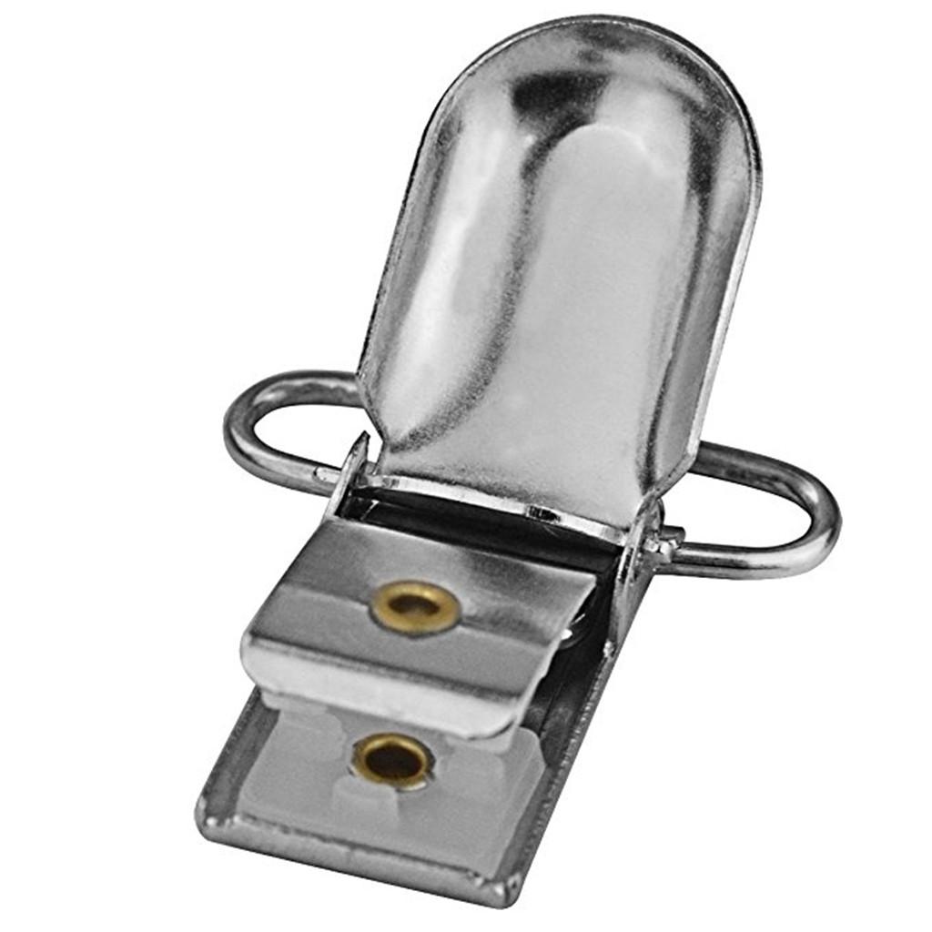 10er Set Schnuller Clips Metall - Rund Snap Hosenträger Für DIY Lederarbeit