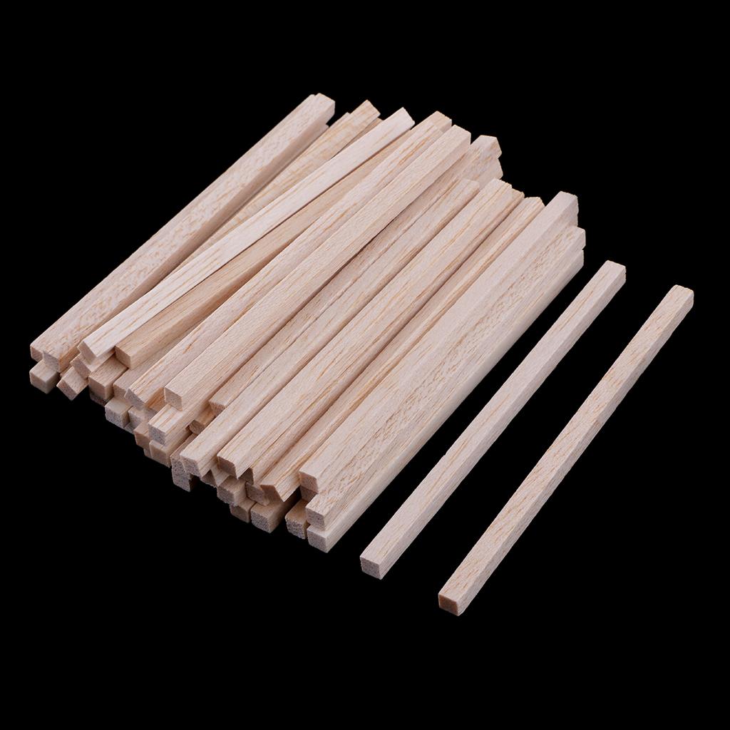 100x Balsa Wood Square Wooden Stick for  interest occupation crafts DIY  