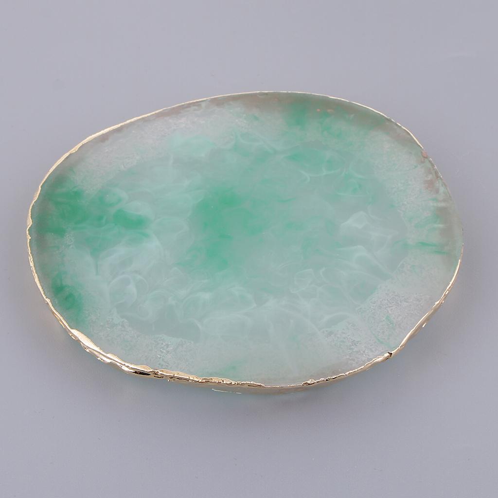 2x Drink Coaster Cup Mat Imitation Agate Display Pad Nail Art Palette White
