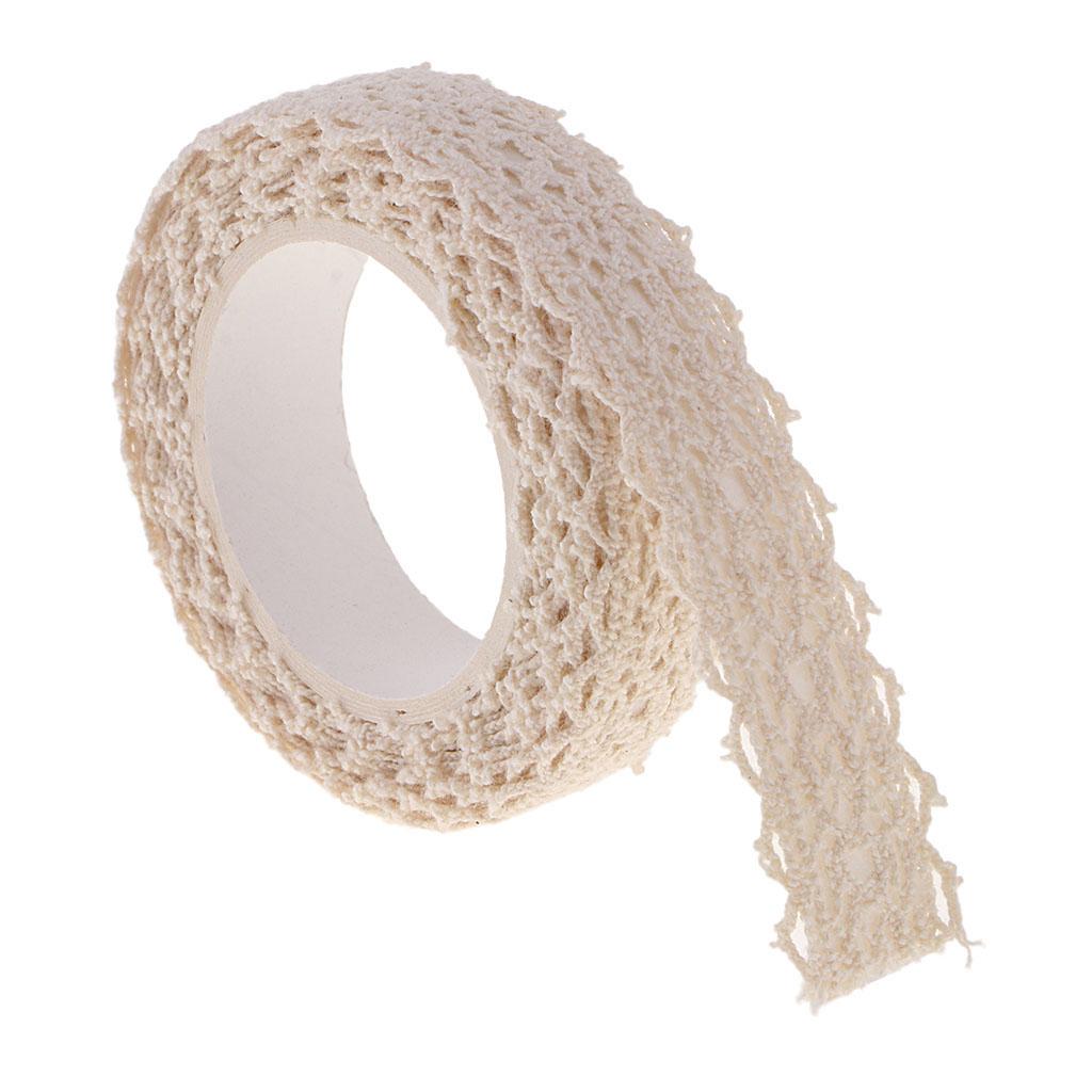 2 Pieces Fabric Lace Washi Tape Self Adhesive Trim Wedding coffee