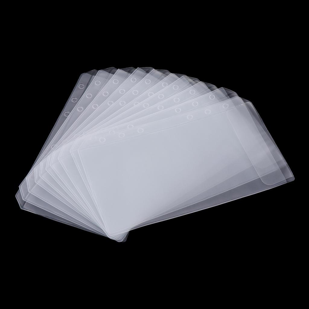 6 Holes Clear Plastic PVC Binder Pockets Sheet Protector Fit 6 Ring