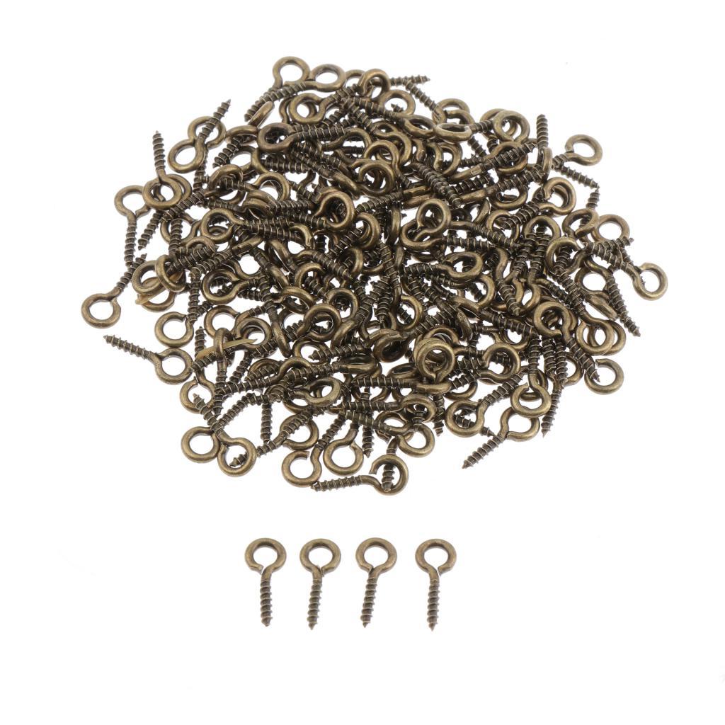 200pcs Craft Mini Eye Pins Eyepins Hooks Eyelets Screw Threaded DIY