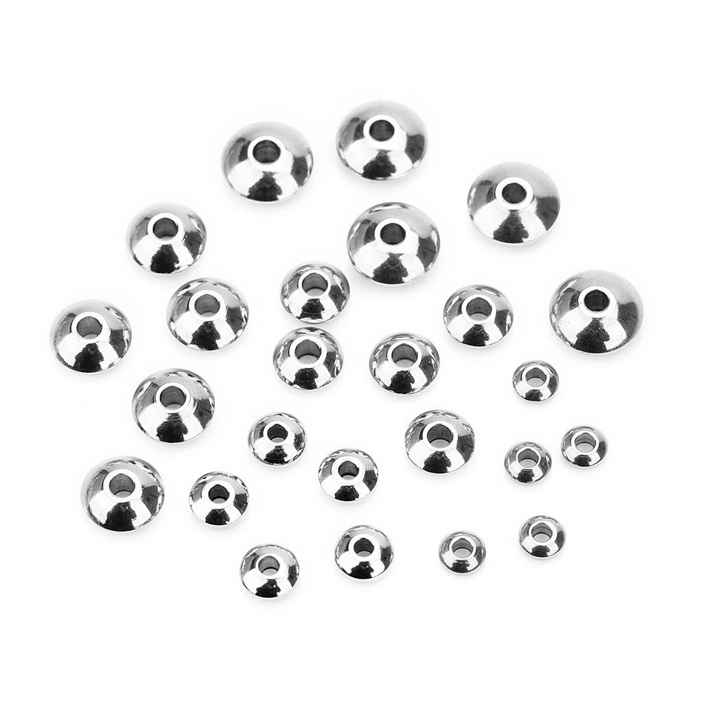 3x50 Pieces Stainless Steel Beads Large Hole Spacer Bead Jewelry Making Charms
