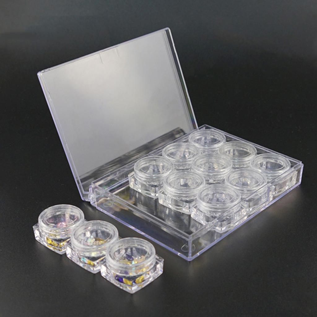 12 Pieces Clear Storage Boxes Jewelry Nail Art Beads Pills Small Item Cases