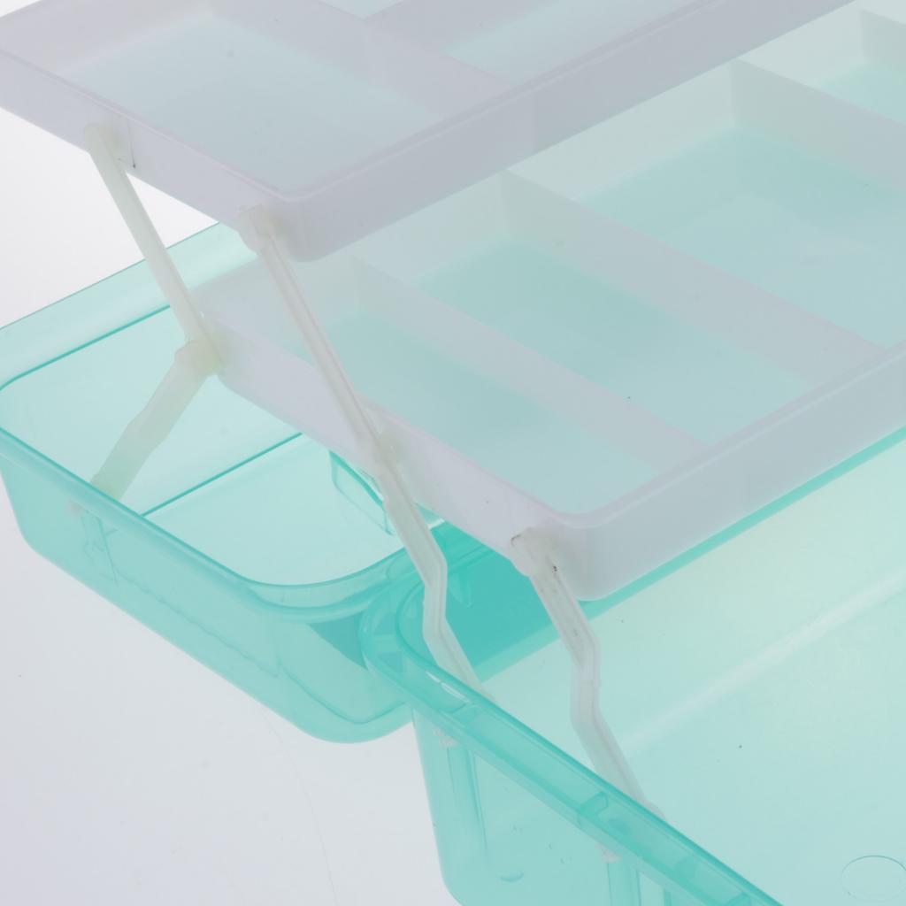 Large three-layer household toolbox pencil box picture box toolbox Green