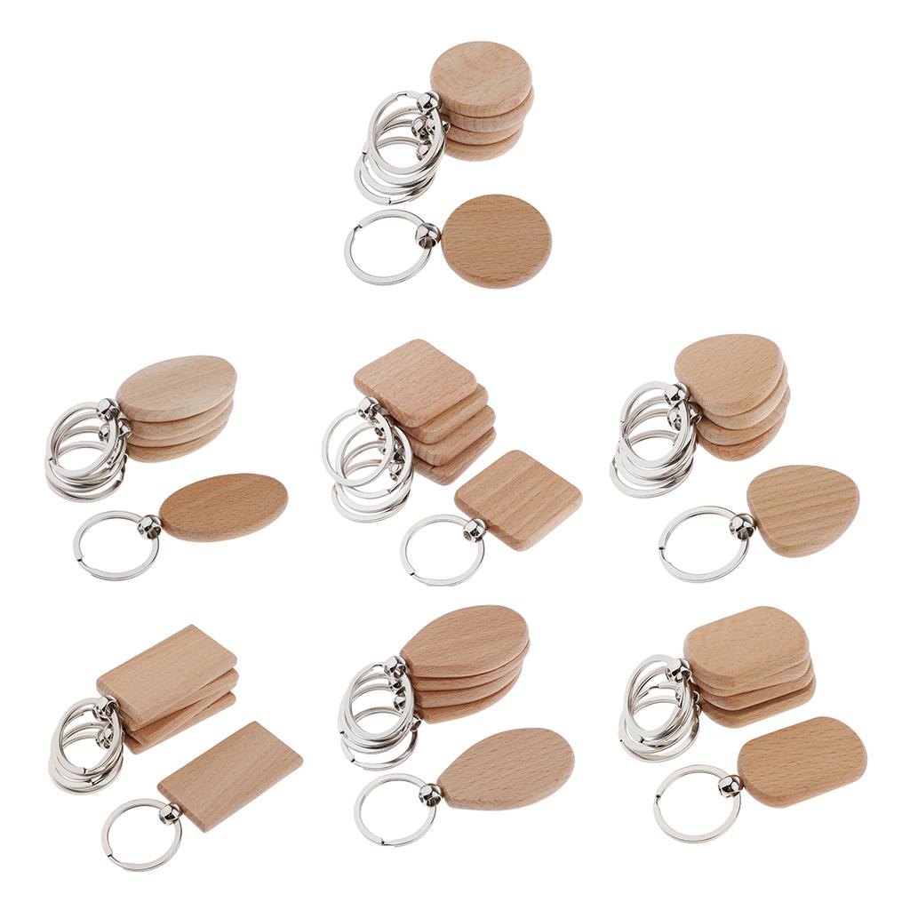 5X Wood Charms Blank For DIY Personal Keychain  round 37x37mm