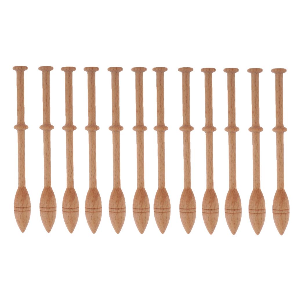 12Pieces Wood weaving knitting shuttle stick needle shuttle DIY tool