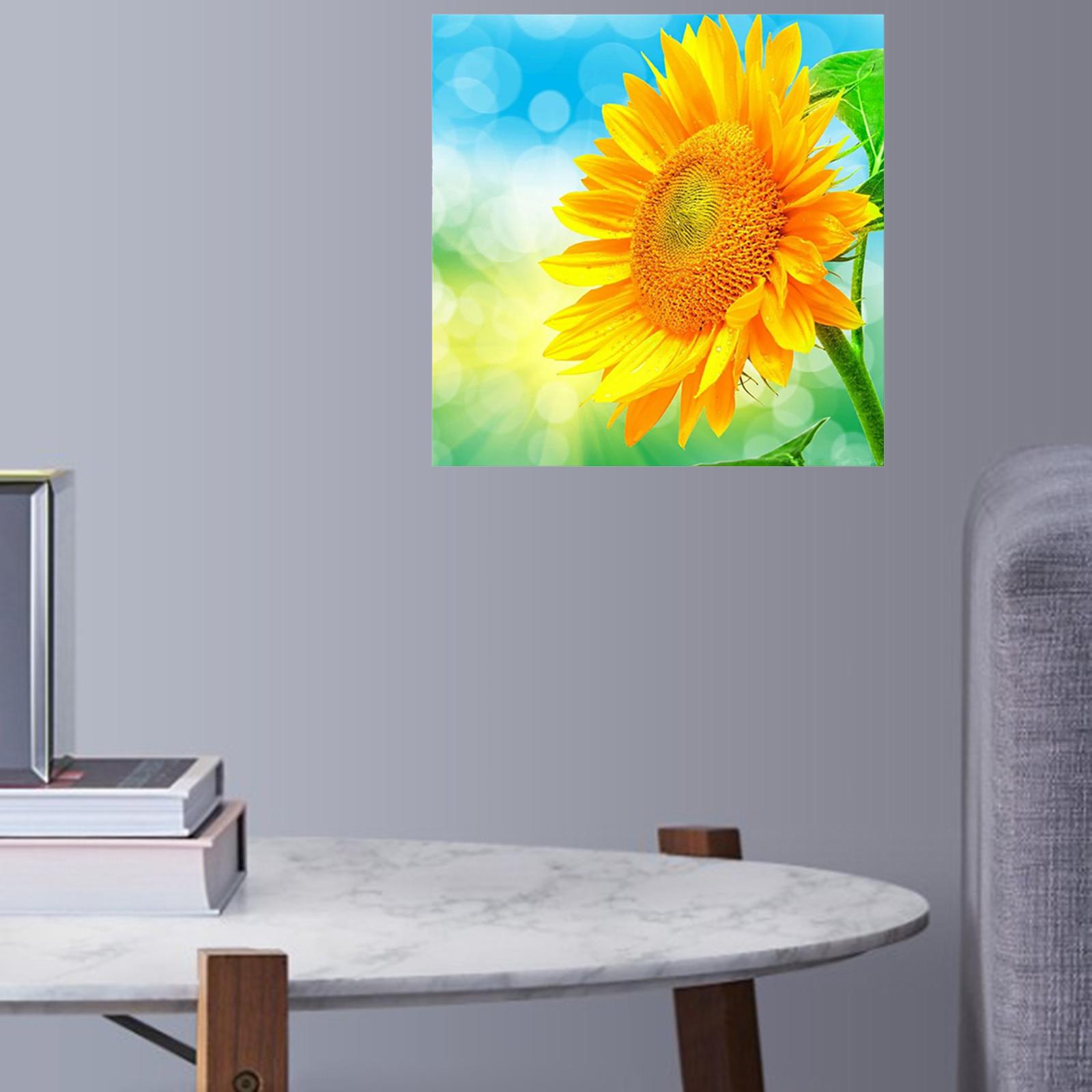 DIY Diamond Painting by Number Kit Full Drill Round Rhinestone Sunflower B