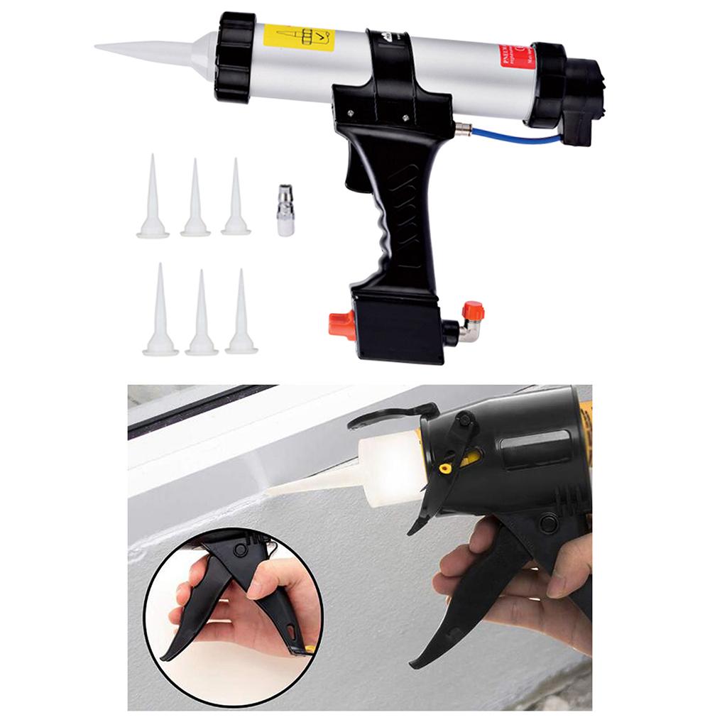 Air Power Cartridge Caulking Gun Glass Glue Gun Paint Finishing Tools 600ML