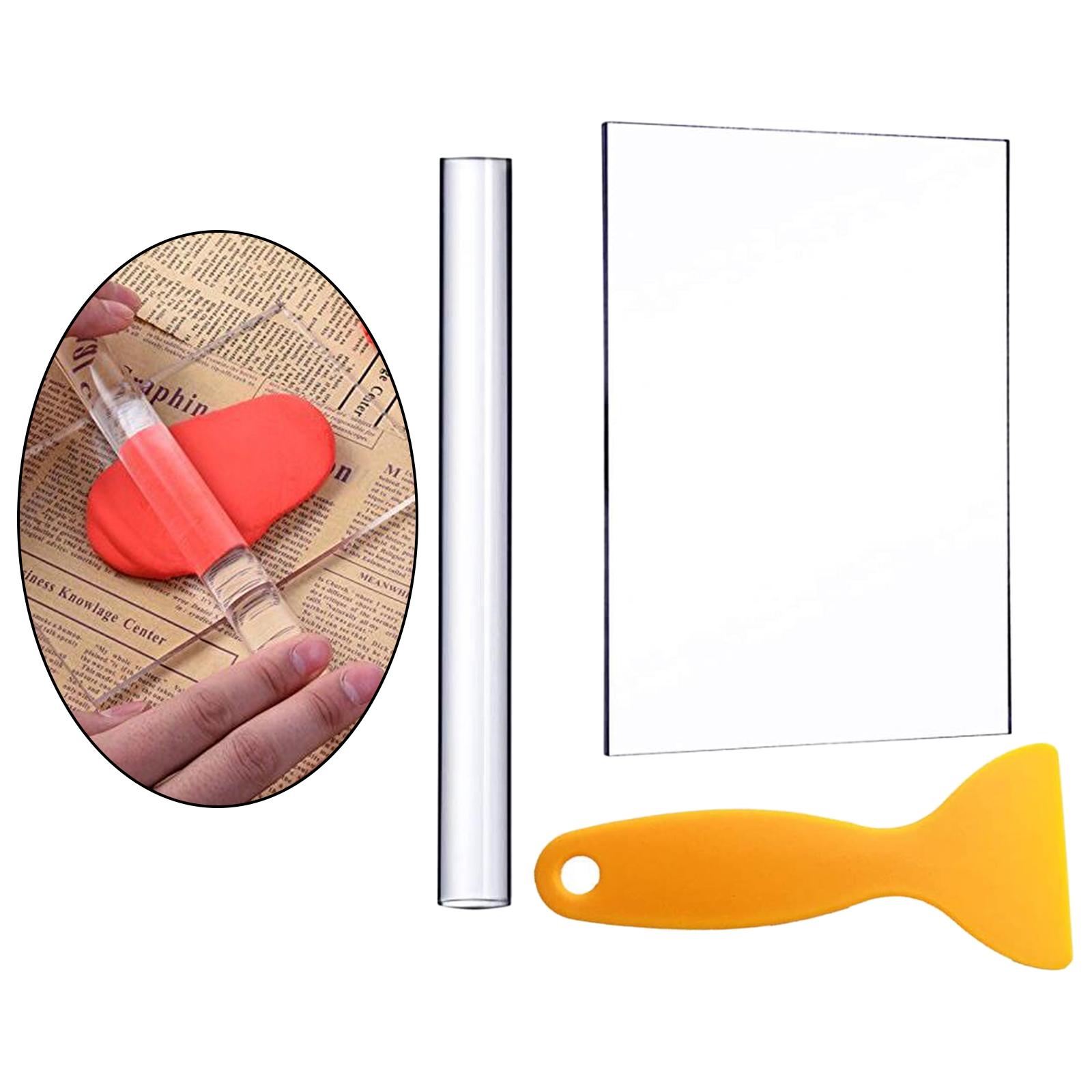 3pcs Acrylic Clay Roller Set Sculpting Modelling Clay Cutter Pottery Tools