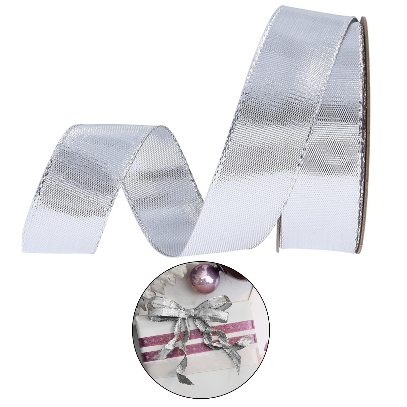 Ribbon Packaging Ribbon Present Wrapping Crafts Making Christmas Home Silver