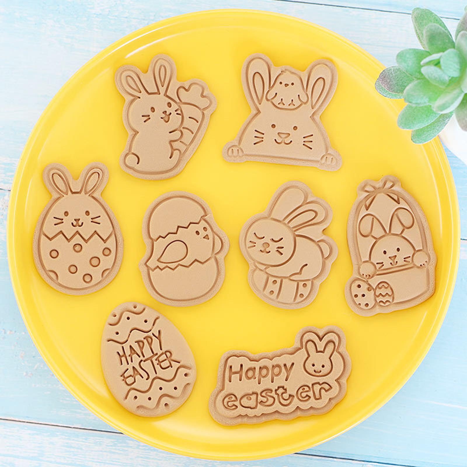 Easter Cookie Cutters Set 6 Pieces Cookie Stamp Biscuit Molds