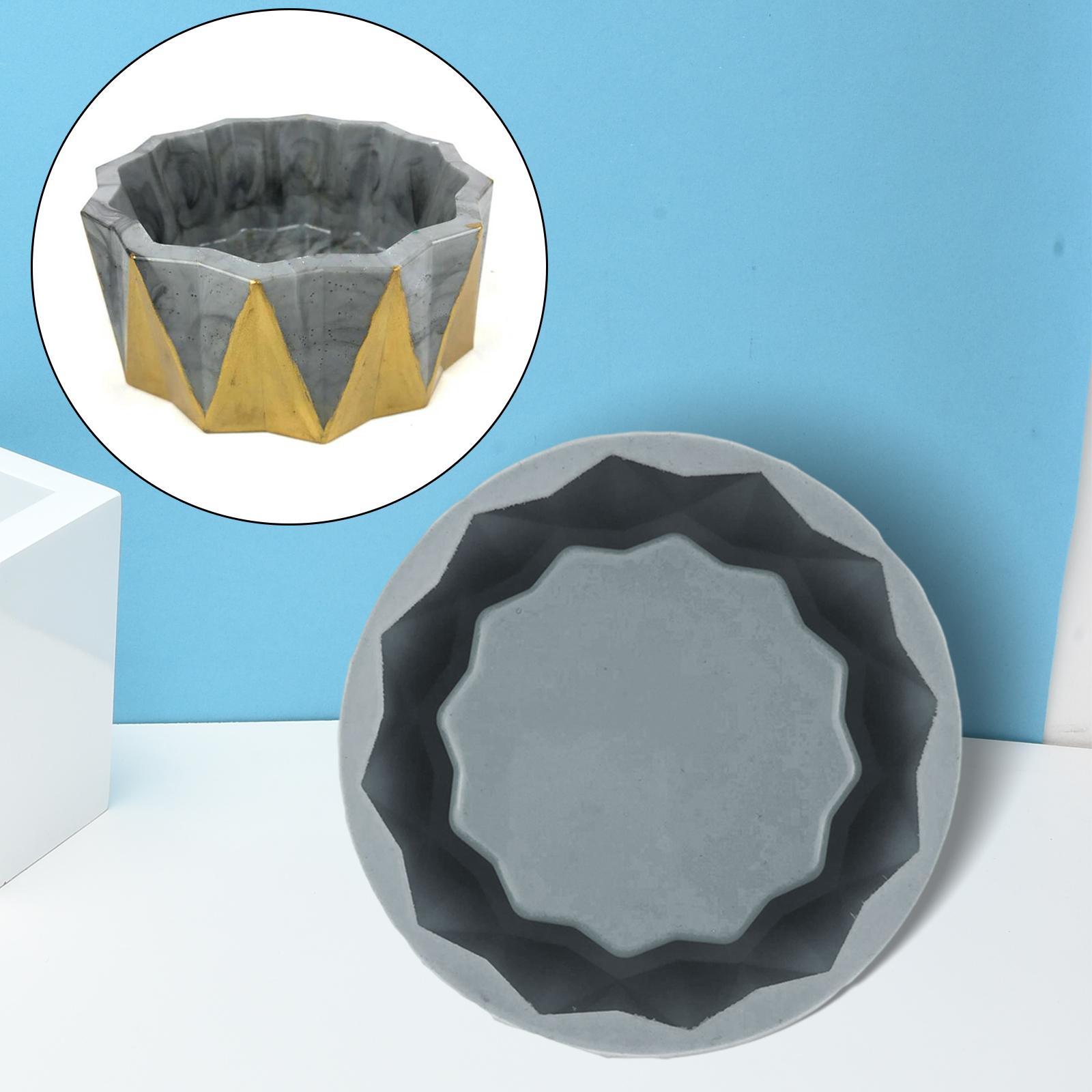 Silicone Concrete Mold Succulent Plants Flowers Pot Cement Vase Mould DIY A