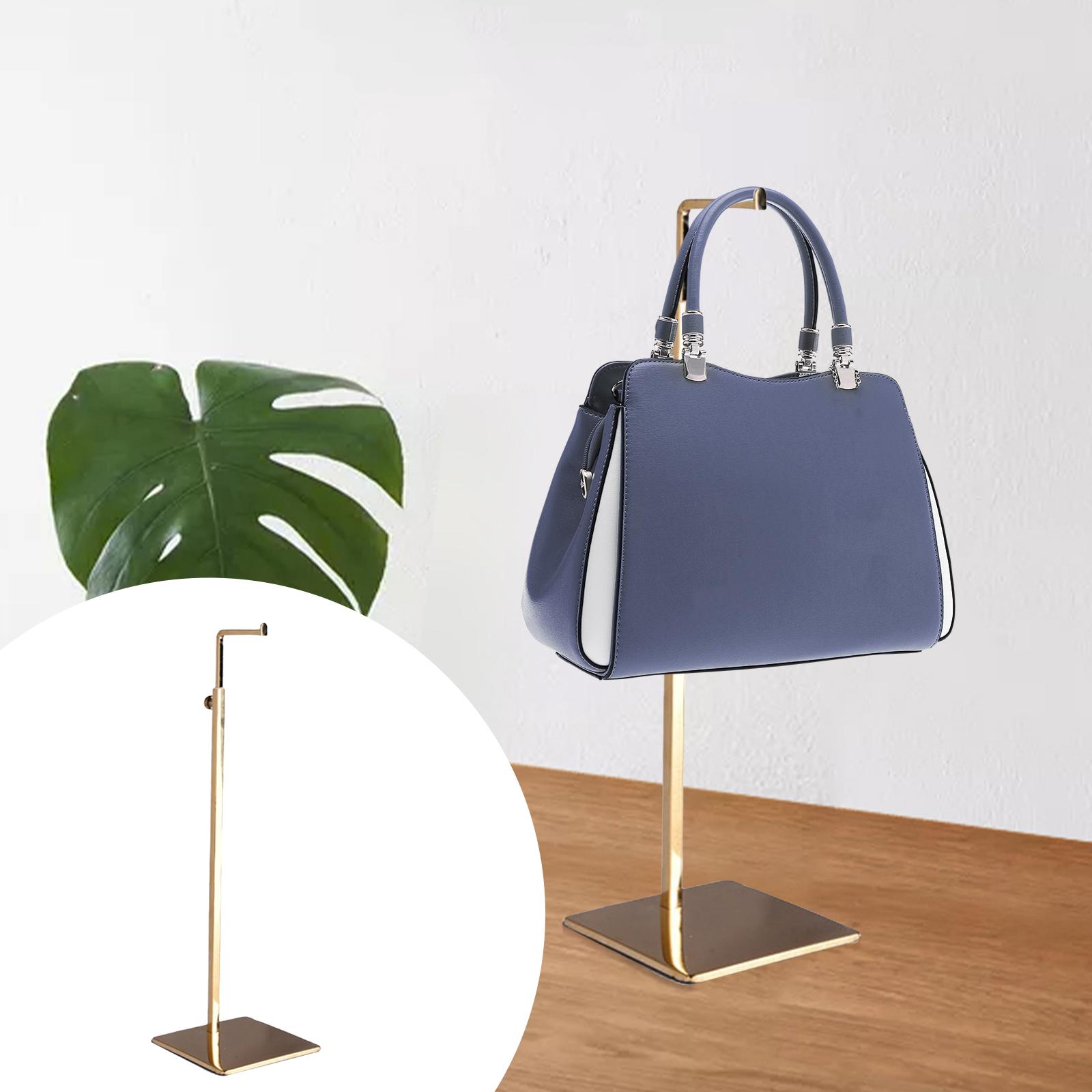 Stainless Steel Handbag Display Rack Adjustable Single  Gold