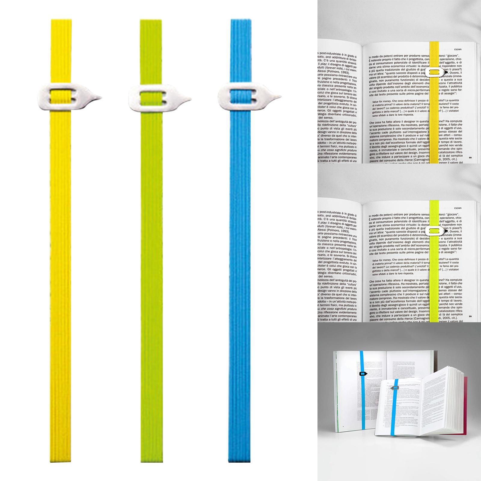 Adjustable Elastic Band Bookmark Page Markers Metal Book Darts for Reader Yellow 