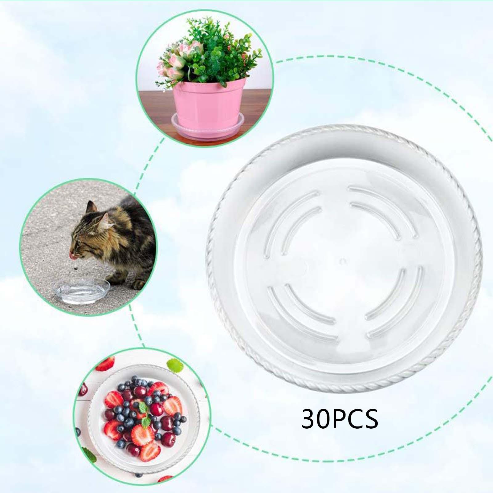 30x Flower Planter Saucers Reusable Waterproof Non Slip Clear Plant Pot Base 20cm