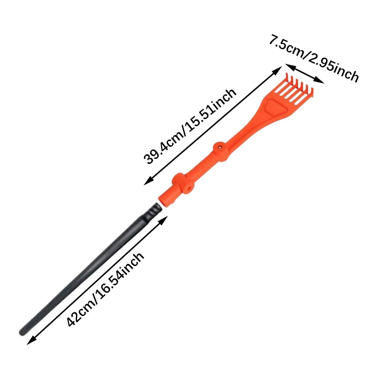 Leaf Rake Orange Yard Rake for Gathering Leaves Lawn Flowers Beds